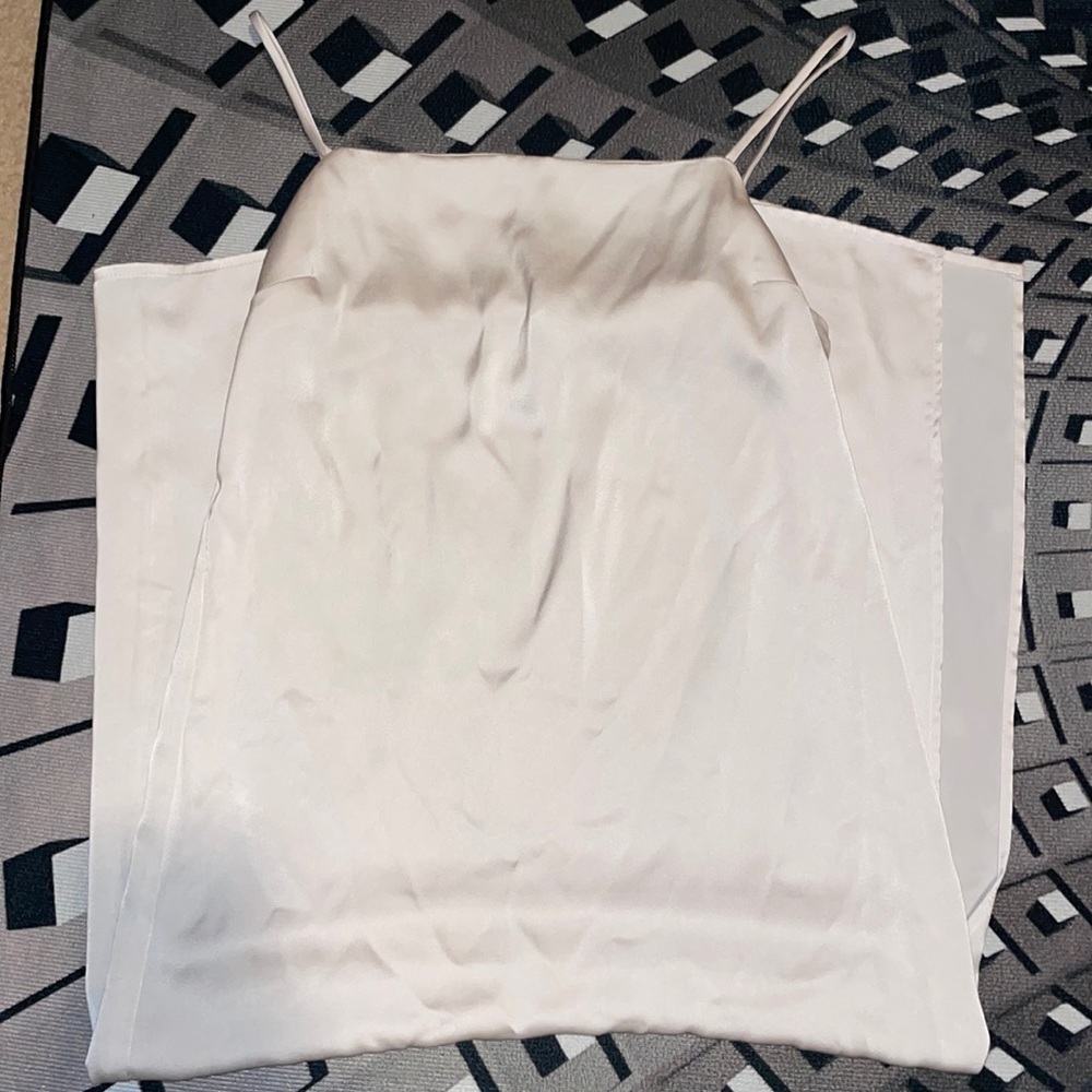 H&M silk dress. Color: cream Size: XS excellent condition. Long in length!